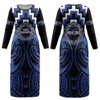 Aotearoa Ngati Tuwharetoa Personalised Couples Matching Long Sleeve Bodycon Dress and Hawaiian Shirt Maori Iwi Poutama Puhoro Tattoo LT14 - Polynesian Pride
