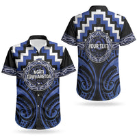 Aotearoa Ngati Tuwharetoa Personalised Couples Matching Off The Shoulder Long Sleeve Dress and Hawaiian Shirt Maori Iwi Poutama Puhoro Tattoo LT14 - Polynesian Pride