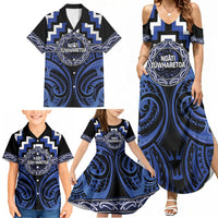 Aotearoa Ngati Tuwharetoa Personalised Family Matching Summer Maxi Dress and Hawaiian Shirt Maori Iwi Poutama Puhoro Tattoo LT14 - Polynesian Pride