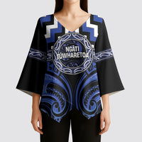 Aotearoa Ngati Tuwharetoa Personalised Kimono Sleeve Blouse Maori Iwi Poutama Puhoro Tattoo LT14 - Polynesian Pride