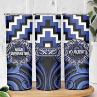 Aotearoa Ngati Tuwharetoa Personalised Skinny Tumbler Maori Iwi Poutama Puhoro Tattoo LT14 - Polynesian Pride