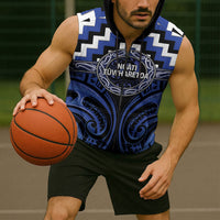 Aotearoa Ngati Tuwharetoa Personalised Sleeveless Zip Hoodie Maori Iwi Poutama Puhoro Tattoo LT14 - Polynesian Pride