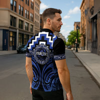 Aotearoa Ngati Tuwharetoa Personalised Zipper Polo Shirt Maori Iwi Poutama Puhoro Tattoo LT14 - Polynesian Pride