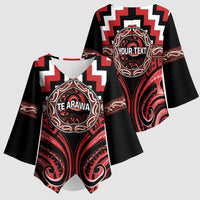Aotearoa Te Arawa Personalised Kimono Sleeve Blouse Maori Iwi Poutama Puhoro Tattoo LT14 - Polynesian Pride