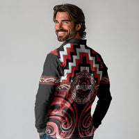 Aotearoa Te Arawa Personalised Long Sleeve Polo Shirt Maori Iwi Poutama Puhoro Tattoo LT14 - Polynesian Pride