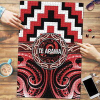 Aotearoa Te Arawa Puzzle Maori Iwi Poutama Puhoro Tattoo LT14 Red - Polynesian Pride