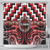 Aotearoa Te Arawa Shower Curtain Maori Iwi Poutama Puhoro Tattoo LT14 - Polynesian Pride