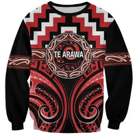Aotearoa Te Arawa Personalised Sweatshirt Maori Iwi Poutama Puhoro Tattoo LT14 Unisex Red - Polynesian Pride
