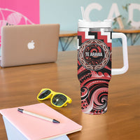 Aotearoa Te Arawa Personalised Tumbler With Handle Maori Iwi Poutama Puhoro Tattoo LT14 - Polynesian Pride
