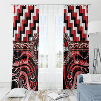 Aotearoa Te Arawa Window Curtain Maori Iwi Poutama Puhoro Tattoo LT14 - Polynesian Pride