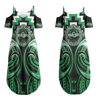 Aotearoa Ngai Tahu Personalised Couples Matching Summer Maxi Dress and Hawaiian Shirt Maori Iwi Poutama Puhoro Tattoo LT14 - Polynesian Pride