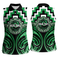 Aotearoa Ngai Tahu Personalised Women Sleeveless Polo Shirt Maori Iwi Poutama Puhoro Tattoo LT14 - Polynesian Pride