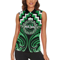 Aotearoa Ngai Tahu Personalised Women Sleeveless Polo Shirt Maori Iwi Poutama Puhoro Tattoo LT14 - Polynesian Pride