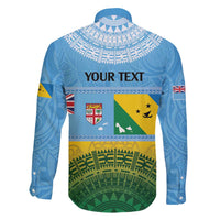 Personalised Malampa Fiji Day Family Matching Puletasi and Hawaiian Shirt 10 October Fijian Tapa Flag Style LT14 - Polynesian Pride