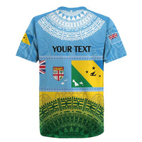 Personalised Malampa Fiji Day Rugby Jersey 10 October Fijian Tapa Flag Style