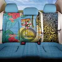 Vanuatu Malampa Fiji Day Back Car Seat Cover Happy 10 October With Maps Tropical Flowers