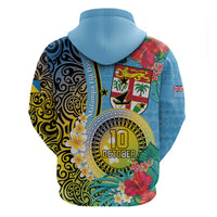 Vanuatu Malampa Fiji Day Hoodie Happy 10 October With Maps Tropical Flowers