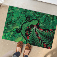 New Zealand Gecko Christmas Rubber Doormat Meri Kirihimete Paua Shell Mix Pohutukawa