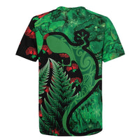 New Zealand Gecko Christmas Rugby Jersey Meri Kirihimete Paua Shell Mix Pohutukawa