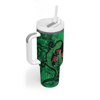 New Zealand Gecko Christmas Tumbler With Handle Meri Kirihimete Paua Shell Mix Pohutukawa
