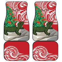 Personalised New Zealand Tuatara Christmas Car Mats Meri Kirihimete Aotearoa Maori Mix Pohutukawa