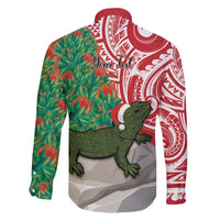 Personalised New Zealand Tuatara Christmas Family Matching Puletasi and Hawaiian Shirt Meri Kirihimete Aotearoa Maori Mix Pohutukawa LT14 - Polynesian Pride