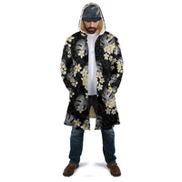 Black Tropical Hawaii Cloak Seamless Monstera Plumeria Hawaiian Pattern - Polynesian Pride