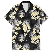 Black Tropical Hawaii Family Matching Short Sleeve Bodycon Dress and Hawaiian Shirt Seamless Monstera Plumeria Hawaiian Pattern LT14 Dad's Shirt - Short Sleeve Black - Polynesian Pride