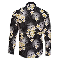 Black Tropical Hawaii Family Matching Short Sleeve Bodycon Dress and Hawaiian Shirt Seamless Monstera Plumeria Hawaiian Pattern LT14 - Polynesian Pride