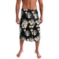Black Tropical Hawaii Lavalava Seamless Monstera Plumeria Hawaiian Pattern - Polynesian Pride