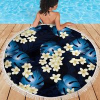 Blue Tropical Hawaii Beach Blanket Seamless Monstera Plumeria Hawaiian Pattern - Polynesian Pride