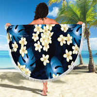 Blue Tropical Hawaii Beach Blanket Seamless Monstera Plumeria Hawaiian Pattern - Polynesian Pride