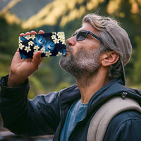 Blue Tropical Hawaii 4 in 1 Can Cooler Tumbler Seamless Monstera Plumeria Hawaiian Pattern - Polynesian Pride