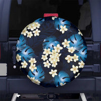 Blue Tropical Hawaii Spare Tire Cover Seamless Monstera Plumeria Hawaiian Pattern - Polynesian Pride