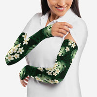 Green Tropical Hawaii Arm Sleeves Seamless Monstera Plumeria Hawaiian Pattern - Polynesian Pride