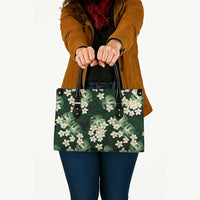 Green Tropical Hawaii Leather Bag Seamless Monstera Plumeria Hawaiian Pattern - Polynesian Pride