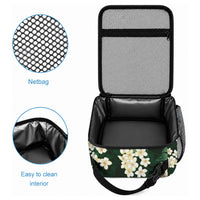 Green Tropical Hawaii Lunch Bag Seamless Monstera Plumeria Hawaiian Pattern