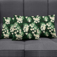 Green Tropical Hawaii Pillow Cover Seamless Monstera Plumeria Hawaiian Pattern - Polynesian Pride
