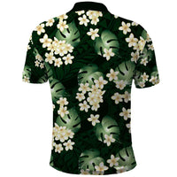 Green Tropical Hawaii Polo Shirt Seamless Monstera Plumeria Hawaiian Pattern - Polynesian Pride