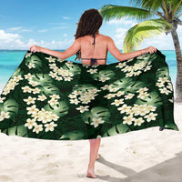 Green Tropical Hawaii Sarong Seamless Monstera Plumeria Hawaiian Pattern - Polynesian Pride