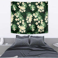 Green Tropical Hawaii Tapestry Seamless Monstera Plumeria Hawaiian Pattern - Polynesian Pride