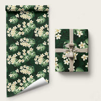 Green Tropical Hawaii Wrapping Paper Seamless Monstera Plumeria Hawaiian Pattern - Polynesian Pride