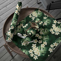 Green Tropical Hawaii Wrapping Paper Seamless Monstera Plumeria Hawaiian Pattern - Polynesian Pride