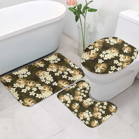 Gold Tropical Hawaii Bathroom Set Seamless Monstera Plumeria Hawaiian Pattern - Polynesian Pride