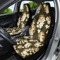Gold Tropical Hawaii Car Seat Cover Seamless Monstera Plumeria Hawaiian Pattern - Polynesian Pride
