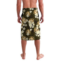 Gold Tropical Hawaii Lavalava Seamless Monstera Plumeria Hawaiian Pattern - Polynesian Pride