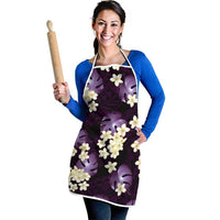 Purple Tropical Hawaii Apron Seamless Monstera Plumeria Hawaiian Pattern - Polynesian Pride