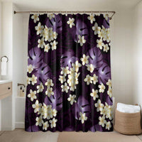 Purple Tropical Hawaii Bathroom Set Seamless Monstera Plumeria Hawaiian Pattern - Polynesian Pride