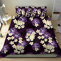Purple Tropical Hawaii Bedding Set Seamless Monstera Plumeria Hawaiian Pattern - Polynesian Pride