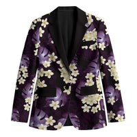 Purple Tropical Hawaii Blazer Seamless Monstera Plumeria Hawaiian Pattern - Polynesian Pride